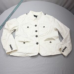 Relativity White Military-Style Women's Blazer